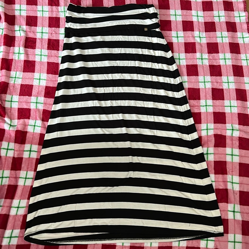 Black and white Calvin Klein maxi skirt